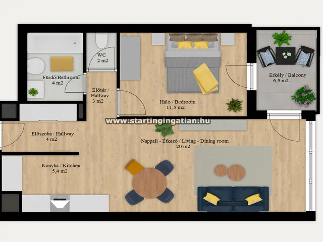 Kiadó lakás Budapest XI. kerület, Spanyolrét, Virágkertész utca 50 nm
