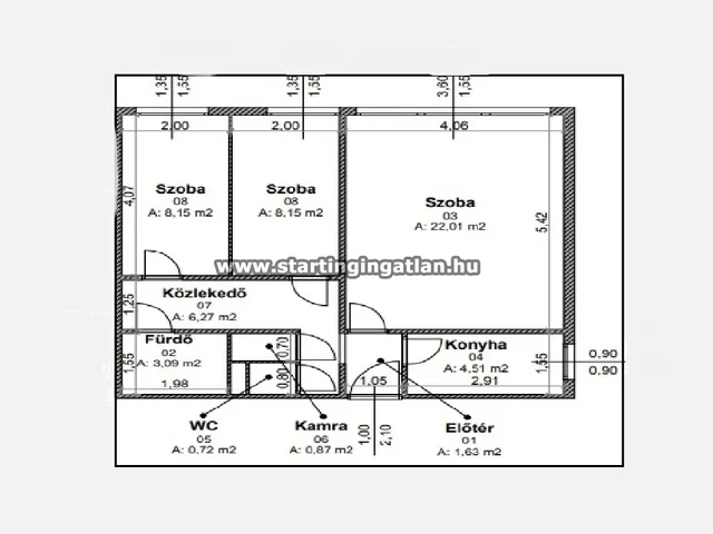 Eladó lakás Budapest IV. kerület, Újpest, Dugonics utca 56 nm