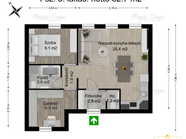 Eladó lakás Érd, Istvántelep 53 nm