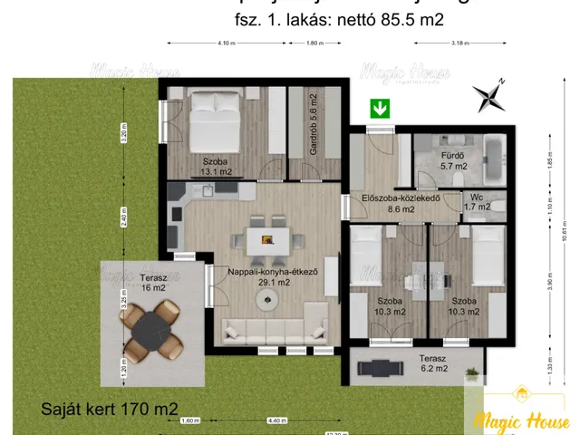 Eladó lakás Érd, Postás-telep 85 nm