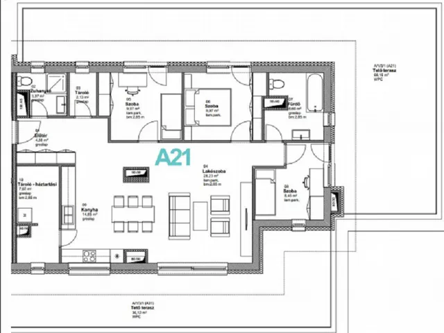 Kiadó lakás Tata, Óváros, Forrás lakópark 95 nm