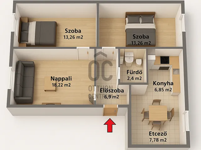 Eladó lakás Budapest XV. kerület, Újpalota 71 nm