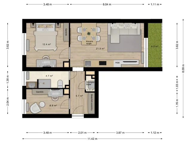 Eladó lakás Debrecen, Jászai Mari utca 57 nm