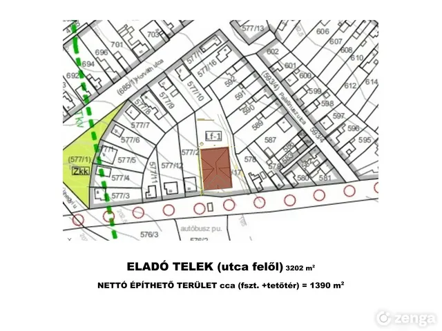 Eladó telek Etyek, Alcsúti út 4. 3202 nm