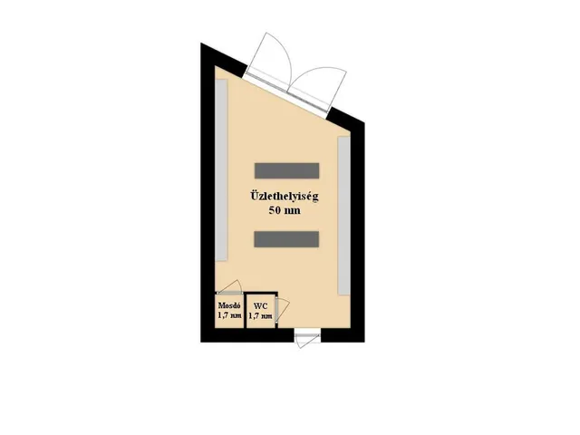 Kiadó kereskedelmi és ipari ingatlan Szentendre 50 nm