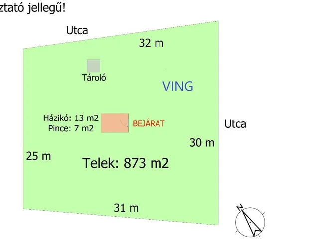 Eladó mezőgazdasági ingatlan Győr, Banai úti kertek 873 nm