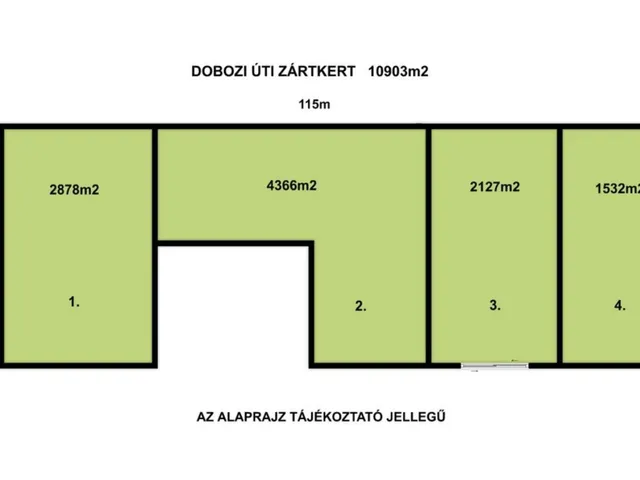 Eladó telek Békéscsaba, Dobozi úti kertek 1532 nm