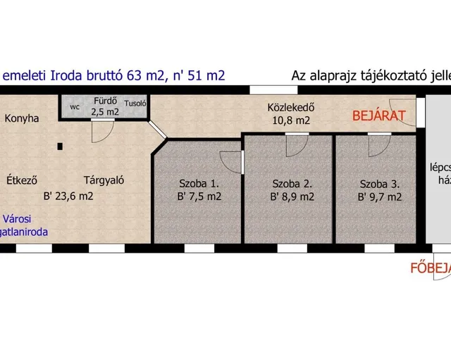 Eladó kereskedelmi és ipari ingatlan Győr, Belváros 63 nm