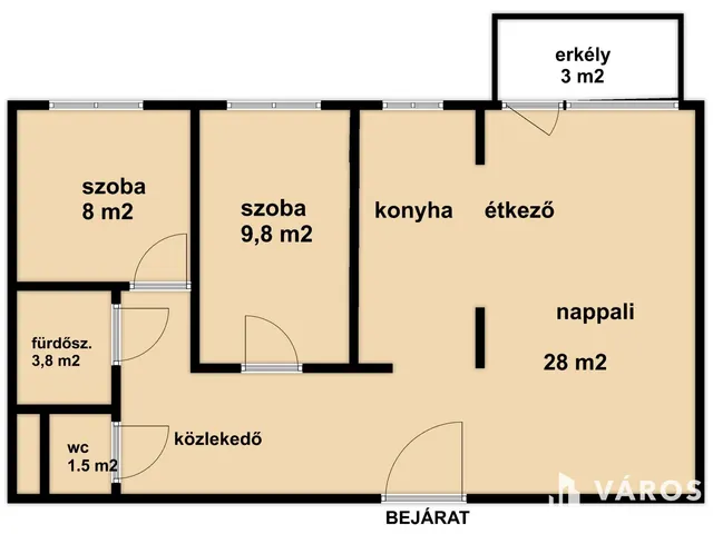 Eladó lakás Veszprém, Jutasi úti lakótelep 54 nm