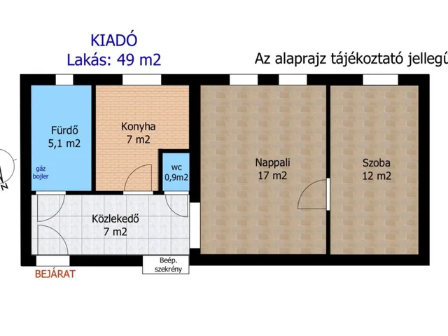 Kiadó lakás Győr, Gyárváros 49 nm