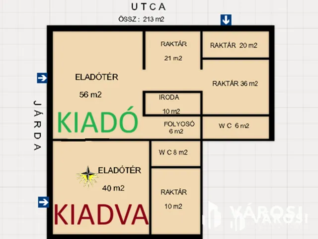 Kiadó kereskedelmi és ipari ingatlan Szentes 160 nm