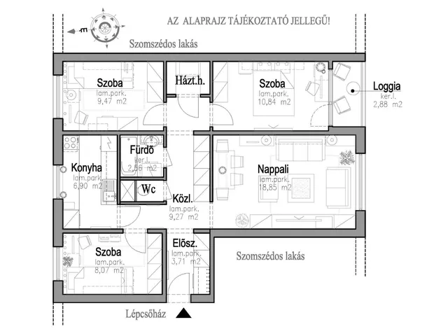 Eladó lakás Hódmezővásárhely 72 nm