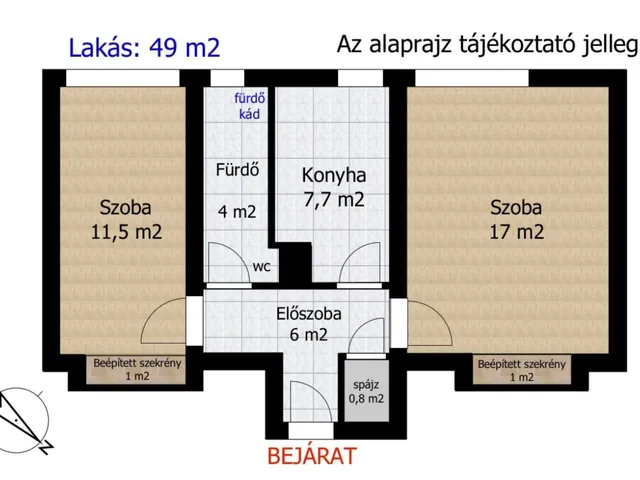 Eladó lakás Győr, Gyárváros 49 nm