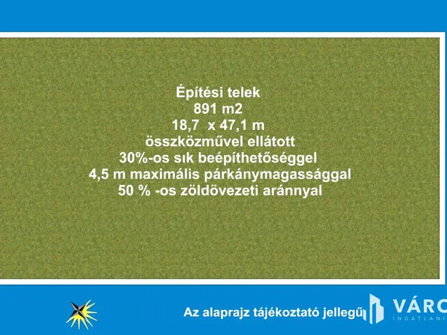 Eladó telek Szeged, Petőfitelep 891 nm