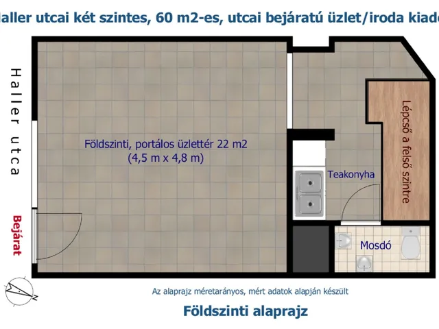 Kiadó kereskedelmi és ipari ingatlan Budapest IX. kerület 60 nm