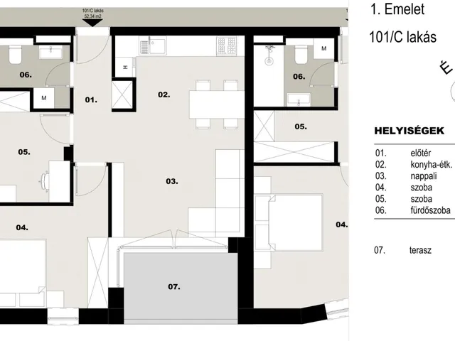 Eladó lakás Debrecen, Postakert 52 nm