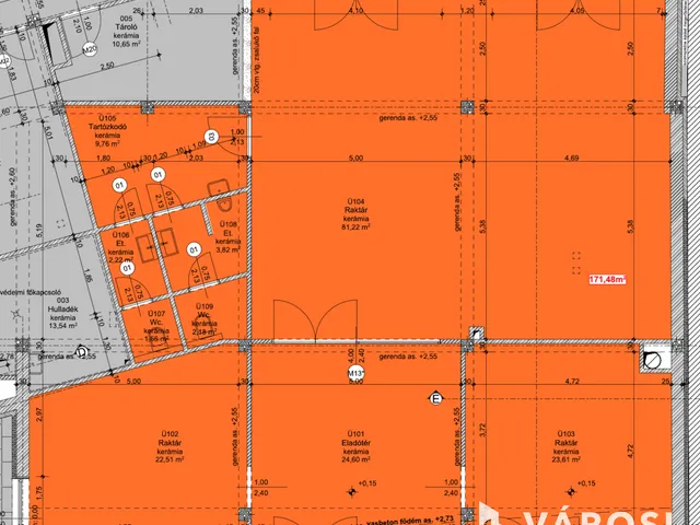 Eladó kereskedelmi és ipari ingatlan Szeged, Felsőváros 171 nm