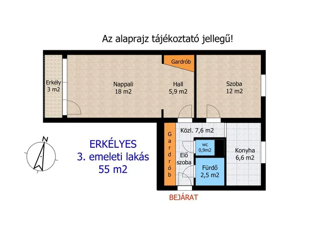 Eladó lakás Győr 55 nm