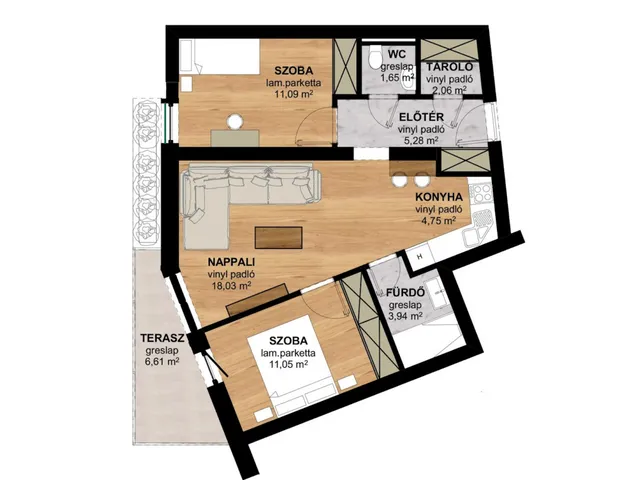 Eladó lakás Pécs, Budai városrész 58 nm