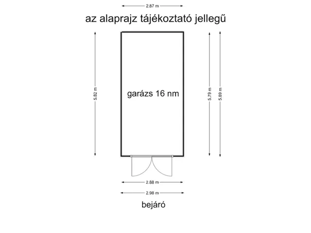 Eladó garázs Gyula, Törökzug 16 nm