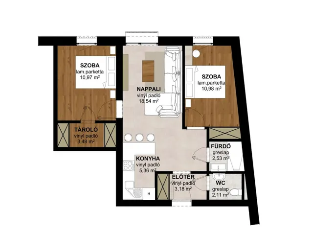 Eladó lakás Pécs, Budai városrész 57 nm