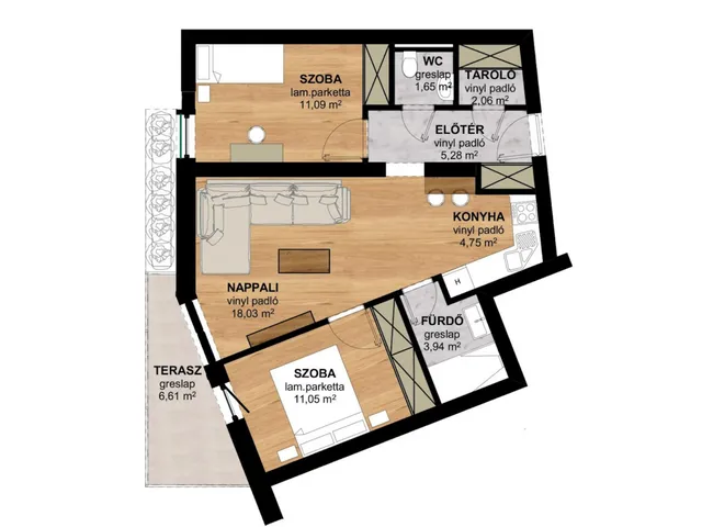 Eladó lakás Pécs, Budai városrész 58 nm