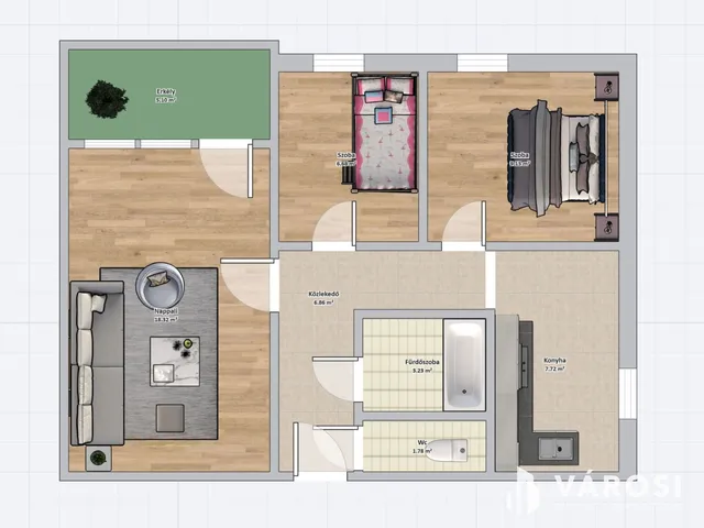 Eladó lakás Budapest III. kerület, Rómaifürdő 49 nm