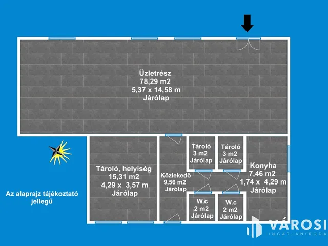 Kiadó kereskedelmi és ipari ingatlan Szeged 120 nm