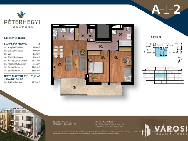 Eladó lakás Budapest XI. kerület, Péterhegy 69 nm