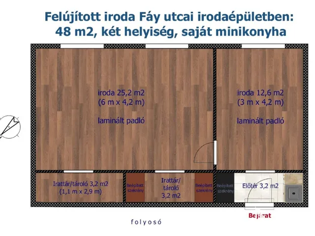 Kiadó kereskedelmi és ipari ingatlan Budapest XIII. kerület, Angyalföld 48 nm