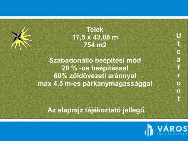 Eladó telek Szeged, Újszeged 765 nm