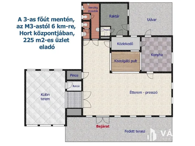 Eladó kereskedelmi és ipari ingatlan Hort 225 nm