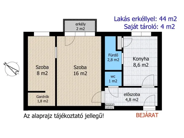 Eladó lakás Győr, Nádorváros 44 nm