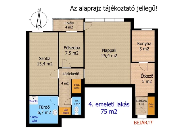 Kiadó lakás Győr, Belváros 75 nm