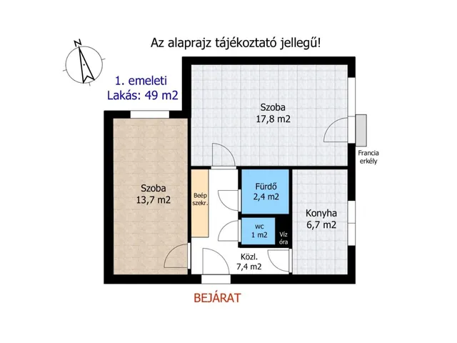 Eladó lakás Győr, Szabadhegy 49 nm