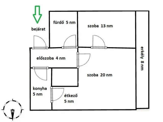 Eladó lakás Budapest III. kerület 52 nm