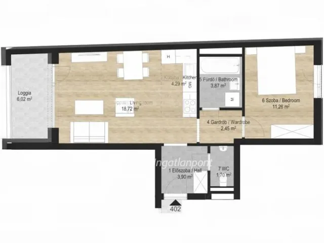 Eladó lakás Budapest VIII. kerület 47 nm