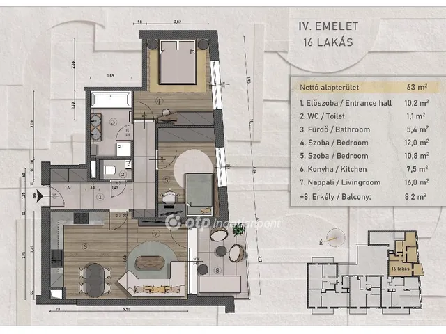 Eladó lakás Budapest XIII. kerület 63 nm