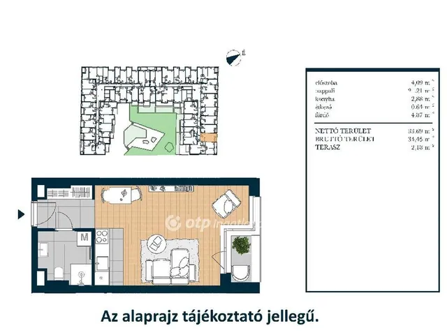 Eladó lakás Budapest XIII. kerület, Újlipótváros 33 nm