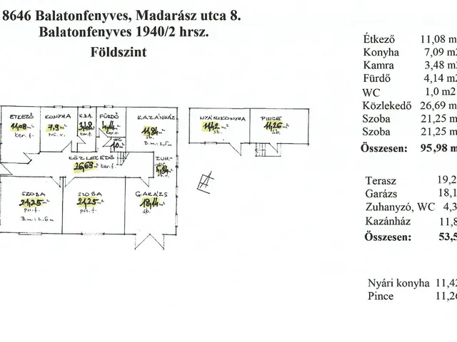 Eladó ház Balatonfenyves, Madarász utca 8. 230 nm