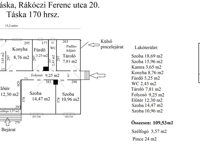 Eladó ház Táska, Rákóczi Ferenc utca 20 109 nm