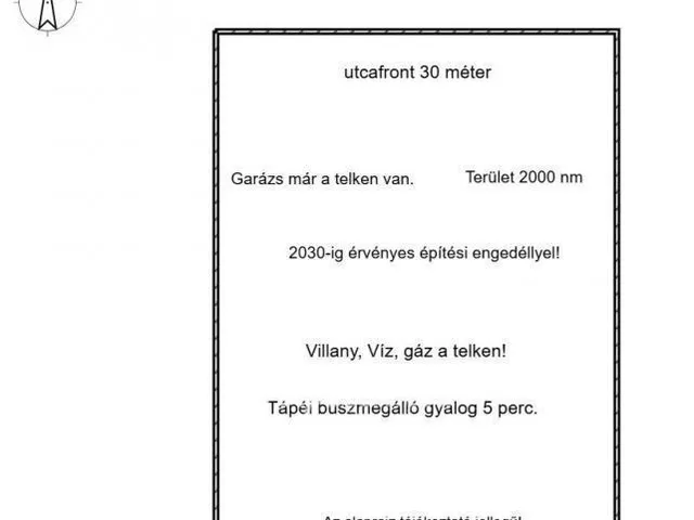 Eladó telek Szeged 2000 nm