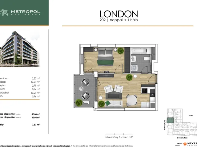 Eladó lakás Budapest XIII. kerület, Lőportárdűlő 42 nm