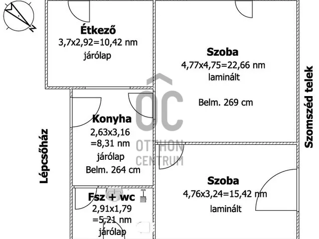 Eladó lakás Makó 63 nm