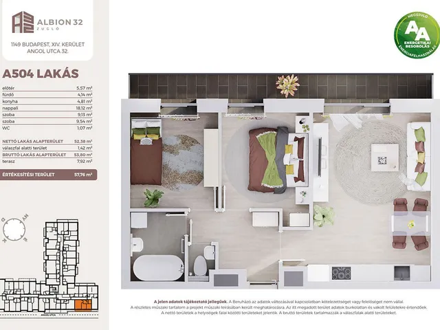 Eladó lakás Budapest XIV. kerület, Kiszugló 54 nm