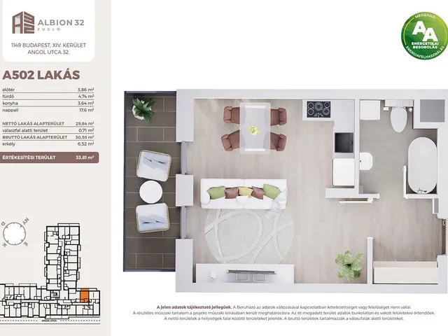 Eladó lakás Budapest XIV. kerület, Kiszugló 31 nm