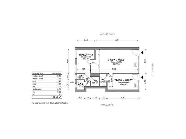 Kiadó kereskedelmi és ipari ingatlan Békéscsaba, Belváros 51 nm
