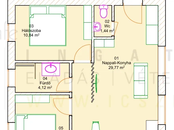 Eladó lakás Hódmezővásárhely 56 nm