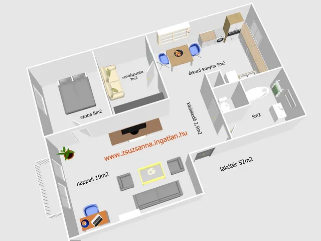 Eladó lakás Szekszárd, Alsóváros, Wosinsky ltp. 52 nm