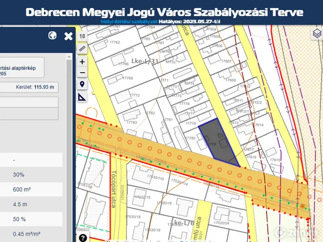 Debrecen eladó építési telek 901 m² telekterületű: 36,9 millió Ft